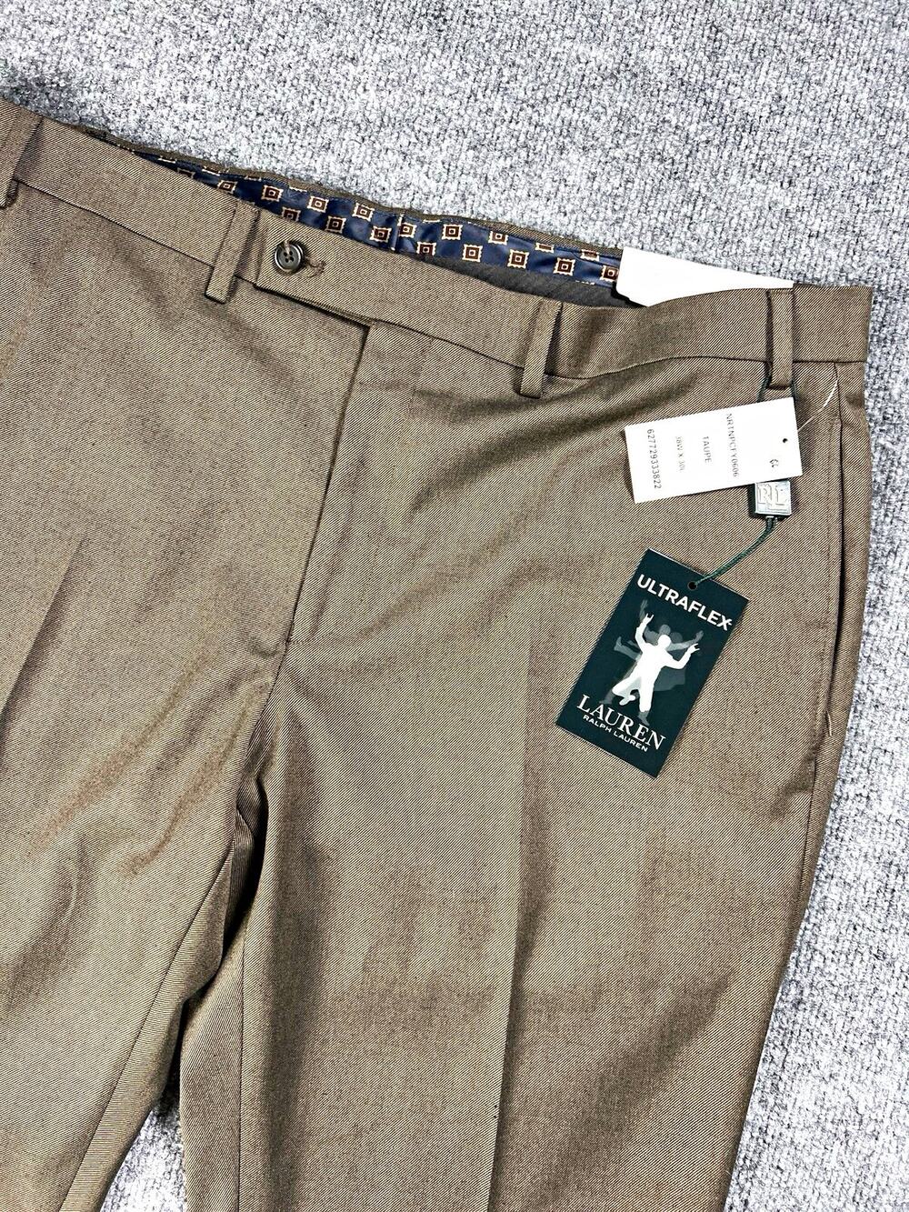 Lauren Ralph Lauren Dress Pants Ultraflex Taupe Classic Fit NWT Mens 38x30